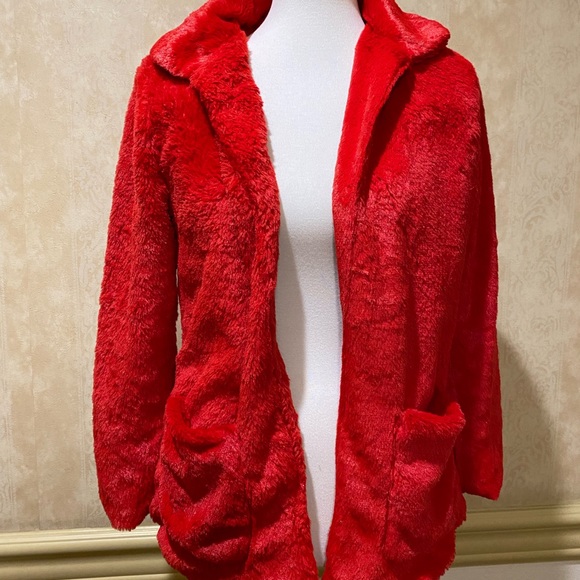 Jackets & Blazers - Red Fur Jacket